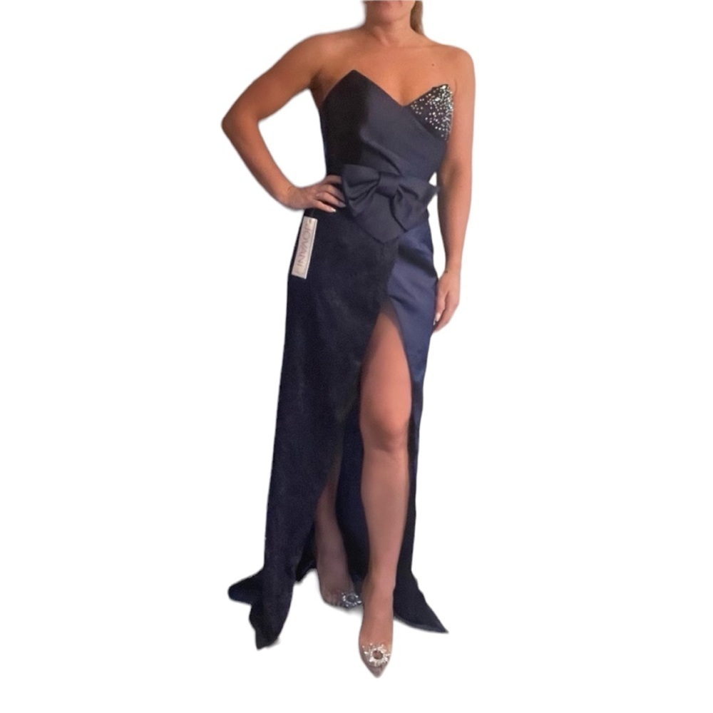 Jovani Strapless Dress Navy